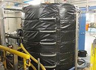 Hot water tank insulated
